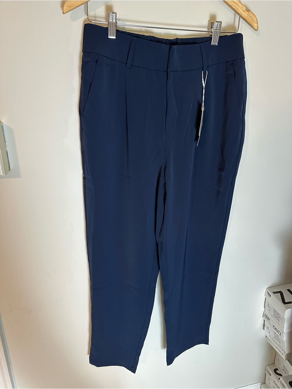 NWT Halara Flex™ High Waisted Pocket Solid Work Tapered Pants black iris small - Picture 2 of 5